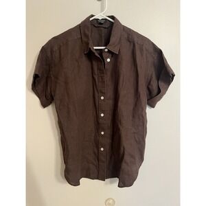 Relaxed-Fit Short-Sleeve Baird McNutt Irish Linen Shirt J.Crew Women's S